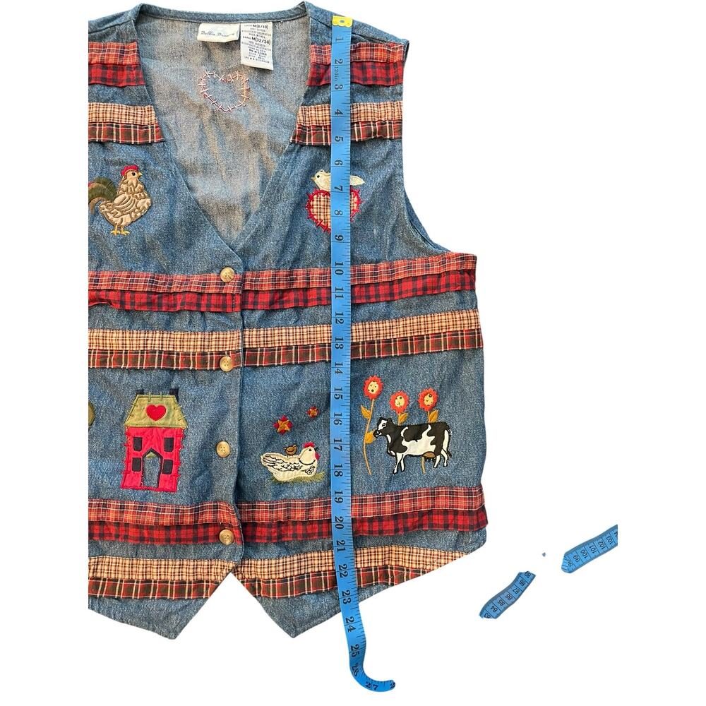 Vintage Bobbie Brooks Embroidered Denim Farm Vest Medium - Picture 6 of 6